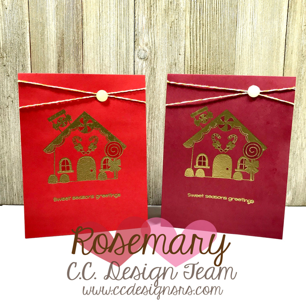 Gingerbread Lane Gold Embossed Cards