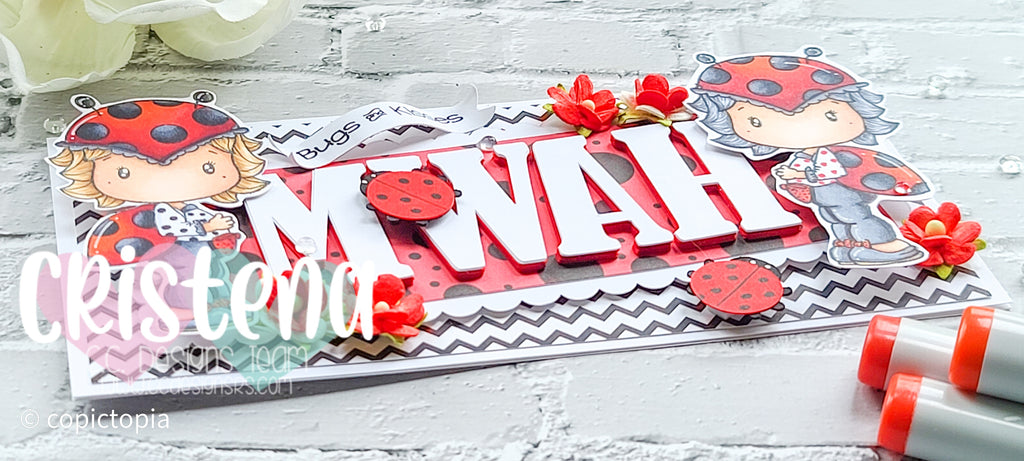 Ladybug Swissie Slimline Card