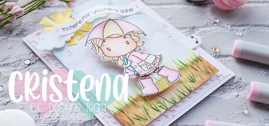 Interactive Dance Card with Umbrella Swissie Clear Stamp Set