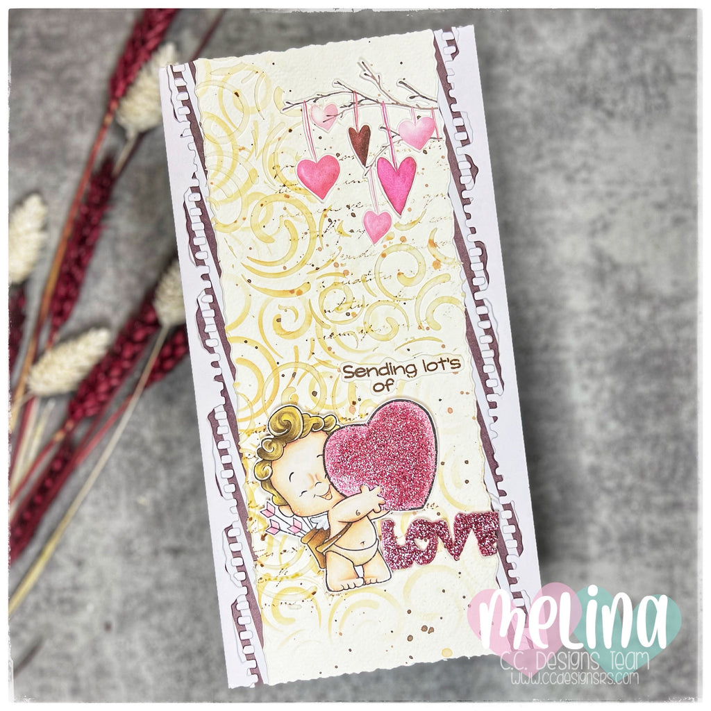 Sending lot‘s of Love Sweet Cupid Slimline Card