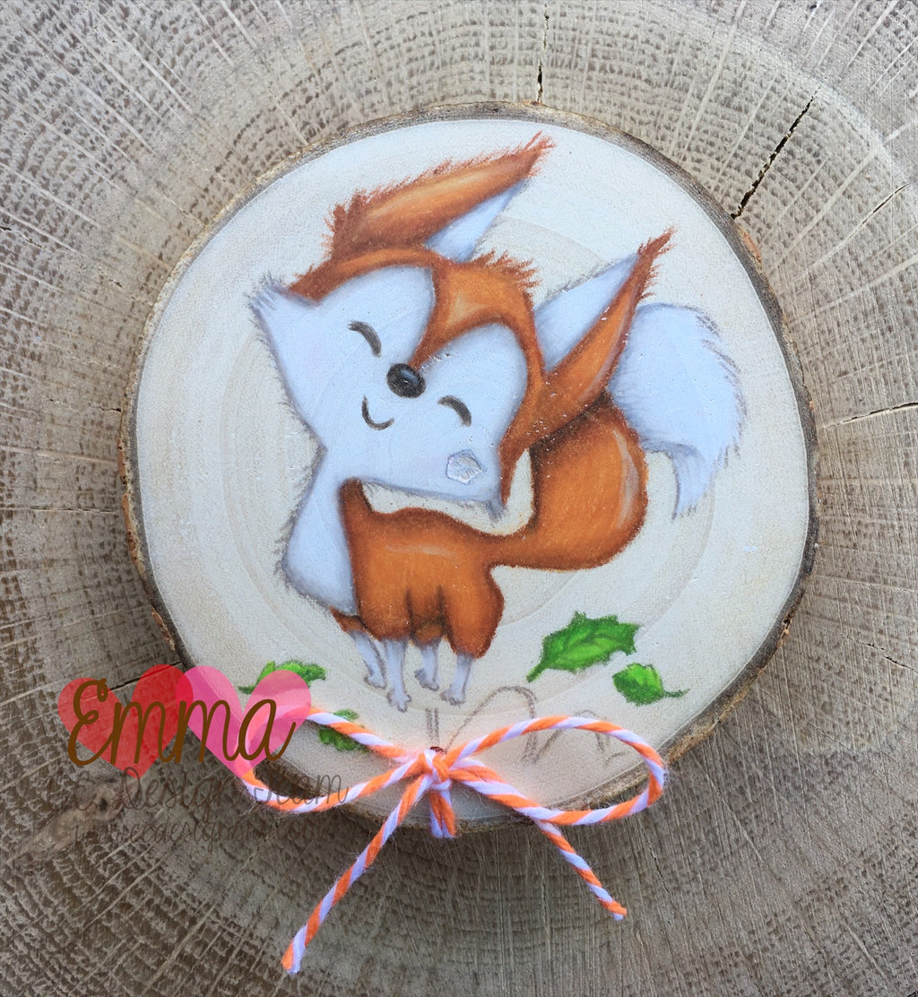 Foxes Wood Slice Magnet Tutorial