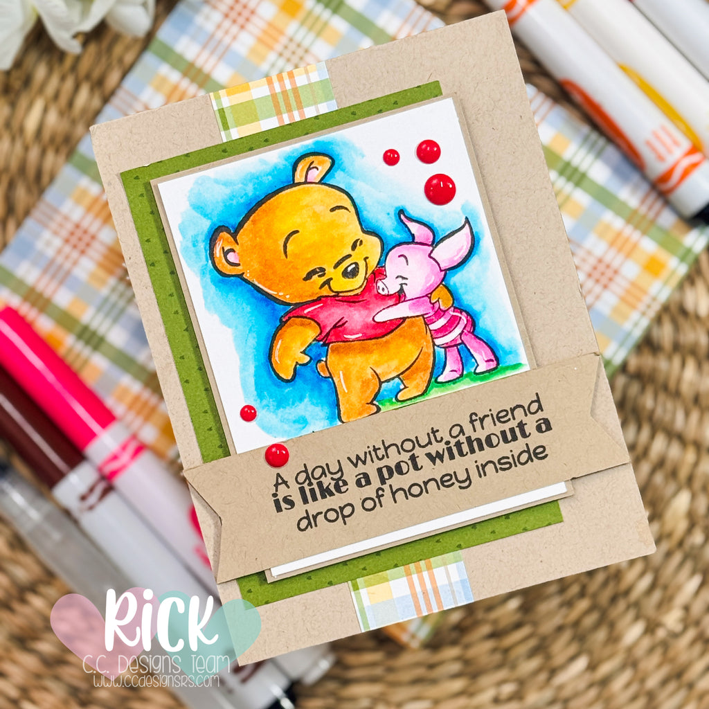 Watercolor Coloring with the Honey Bear Stamp Set and Crayola Markers