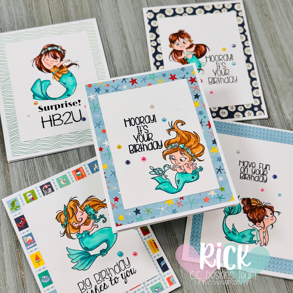 Fast & Fun Birthday Cards with the Mermaid Party Stamp Set!