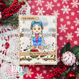 C. C. Designs Christmas Vacation Card Tutorial with Watercolor Pencil Coloring