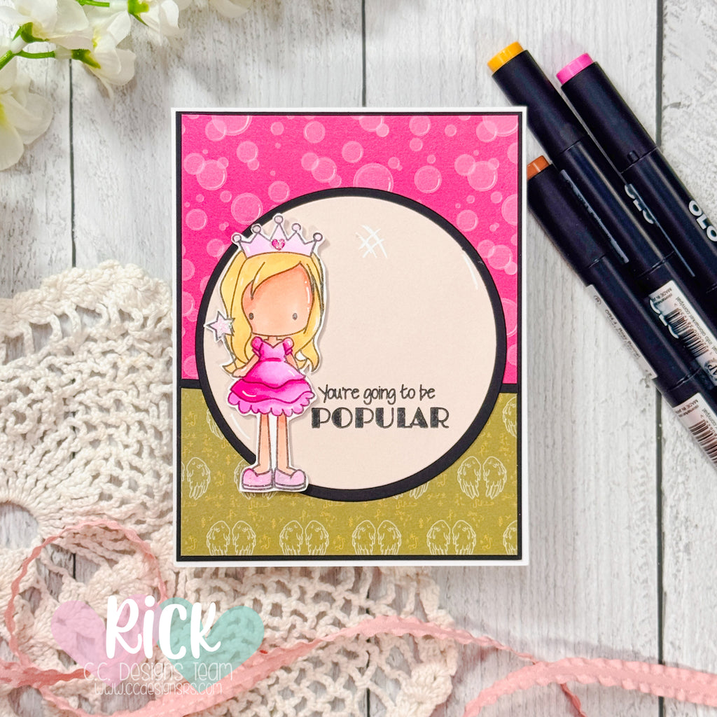 You're Going to be Popular | Pink Green Stamp Set