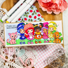 Create a Sweet Slimline Thank You Card with C. C. Designs Strawberry Delight & Fruity Friends