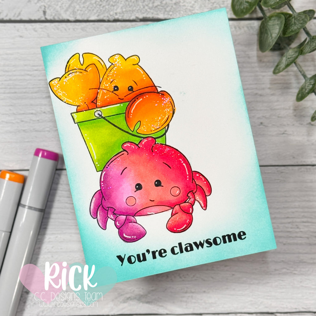 You're Clawsome: A Clean & Colorful One Layer Card with C.C. Designs