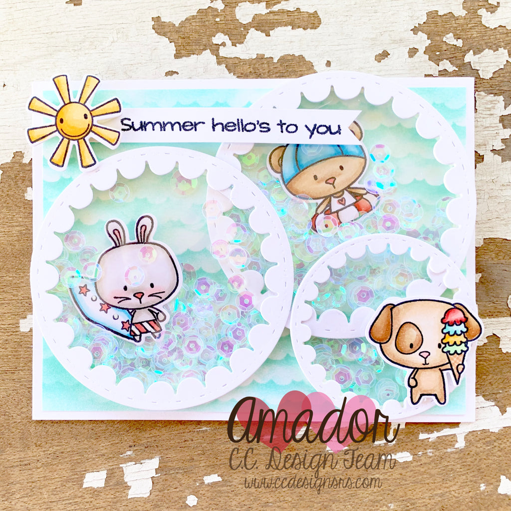 Sending Summer Hellos on a shaker card!