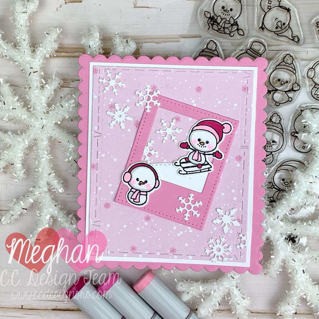 Pink & Blue Snowman Inchies