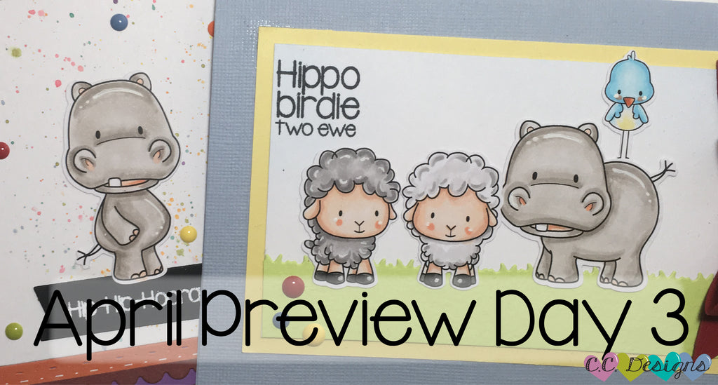 April Preview Day 3: Hippo Birdie Two Ewe Stamp Set