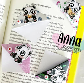Cute Panda Corner Bookmarks