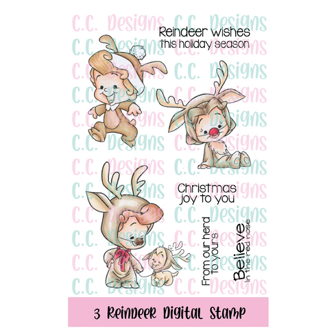 3 Reindeer DIGITAL STAMP