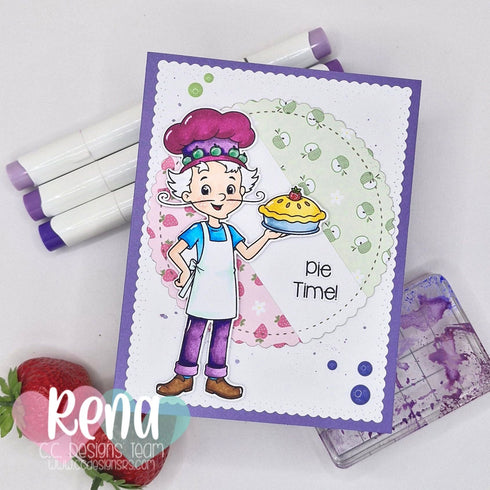 !New Apple Purple Clear Stamp Set