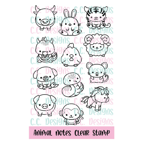 *New Animal Notes Clear Stamp Set