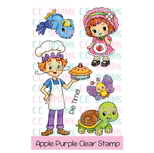 !New Apple Purple Clear Stamp Set