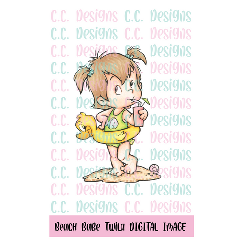 Beach Babe Twila DIGITAL STAMP