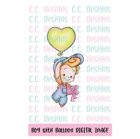 Boy with Balloon DIGITAL STAMP