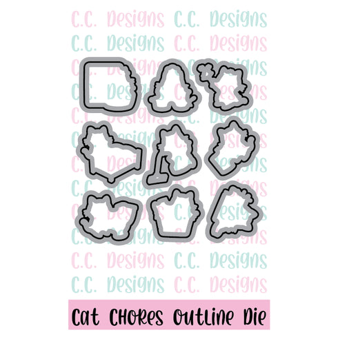 Cat Chores Outline Metal Die