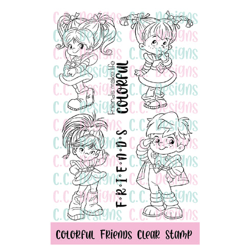 Colorful Friends Clear Stamp Set