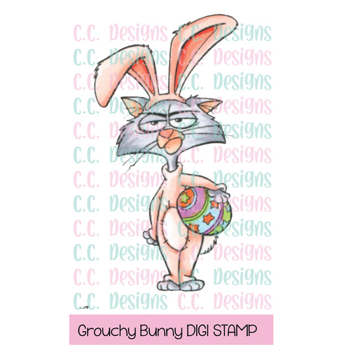 Grouchy Bunny DIGITAL STAMP