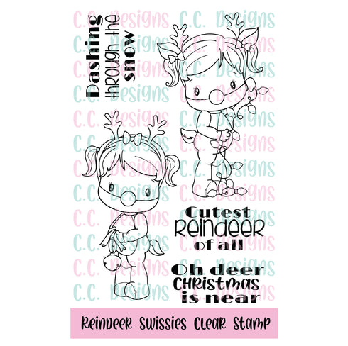 !NEW Reindeer Swissie Stamp Set
