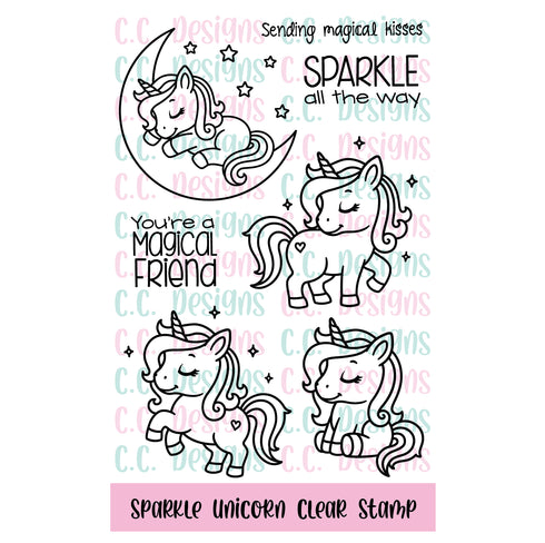Sparkle Unicorn Clear Stamp Set