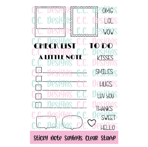 *New Sticky Notes Sayings Clear Stamp Set