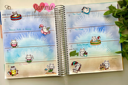 Cat Summer Clear Stamp Set