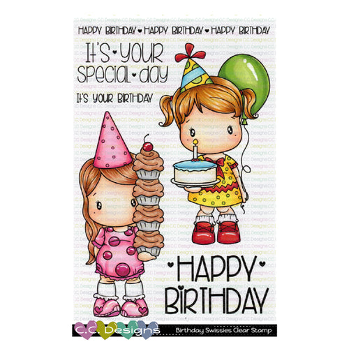 Birthday Swissies Clear Stamp Set
