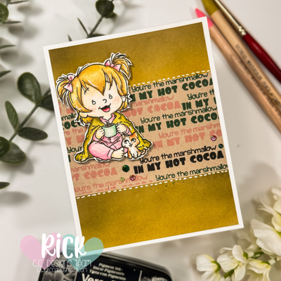 Henry & Twila Cocoa Card — Masking, Ink Blending & Repetitive Stamping