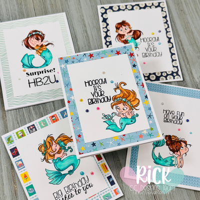 Fast & Fun Birthday Cards with the Mermaid Party Stamp Set!