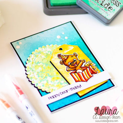 ONE Card FIVE Distress Oxide Techniques - Handmade Birthday Card feat C.C. Designs Bears