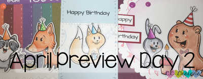 April Preview Day 2: Forest Creatures Birthday Stamps and Birthday Background Stamp