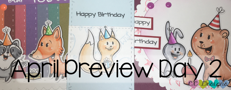 April Preview Day 2: Forest Creatures Birthday Stamps and Birthday Background Stamp
