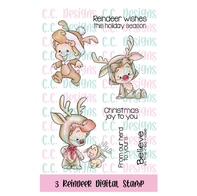 3 Reindeer DIGITAL STAMP