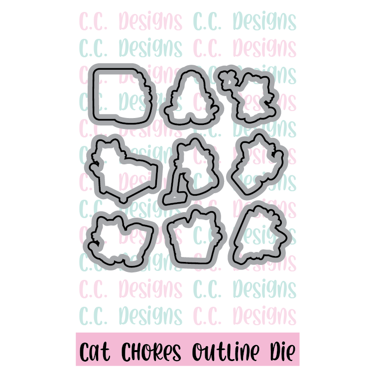 Cat Chores Outline Metal Die