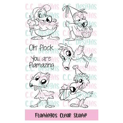 Flamingos Clear Stamp Set PREORDER