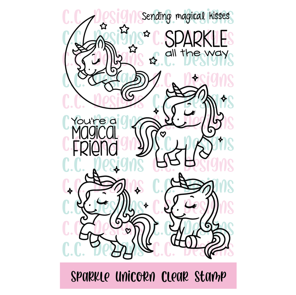 Sparkle Unicorn Clear Stamp Set