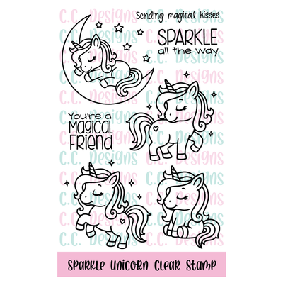 Sparkle Unicorn Clear Stamp Set
