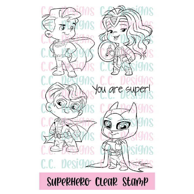 Superhero Clear Stamp Set – C.C. Designs Rubber Stamps