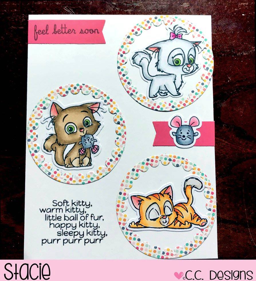 C.C. Designs Rubber Stamps:Cutie Cats Clear Stamp Set