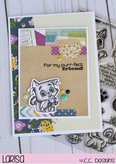C.C. Designs Rubber Stamps:Cutie Cats Clear Stamp Set