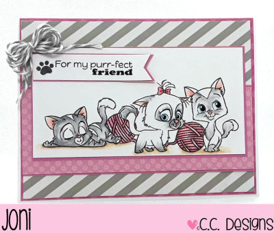 C.C. Designs Rubber Stamps:Cutie Cats Clear Stamp Set