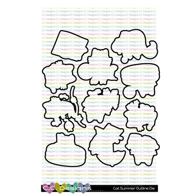 Cat Summer Outline Die