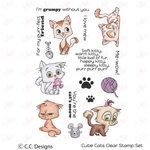 C.C. Designs Rubber Stamps:Cutie Cats Clear Stamp Set