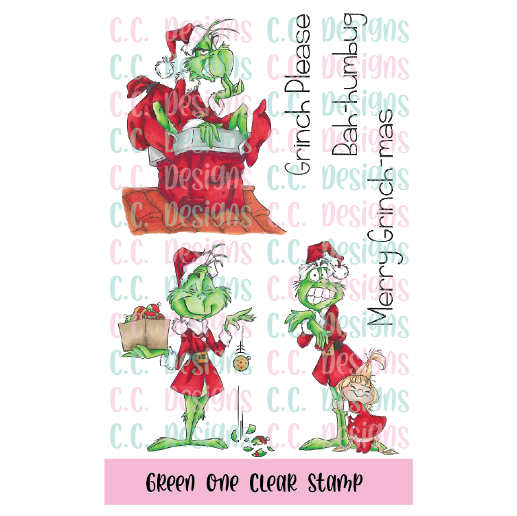 Green One Clear Stamp Set C.C. Designs Rubber Stamps