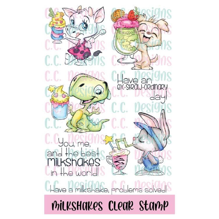 Milkshakes Clear Stamp Set C.C. Designs Rubber Stamps
